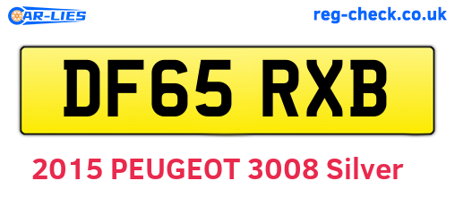 DF65RXB are the vehicle registration plates.