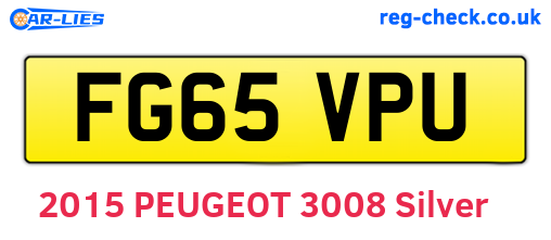 FG65VPU are the vehicle registration plates.