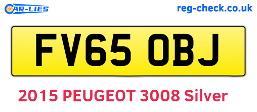 FV65OBJ are the vehicle registration plates.