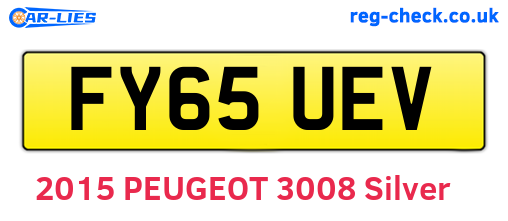 FY65UEV are the vehicle registration plates.