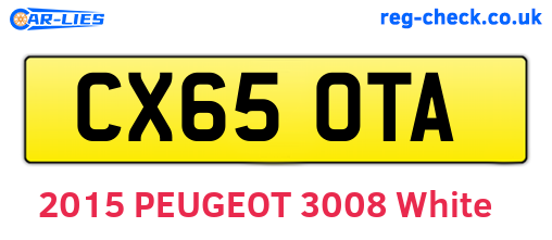 CX65OTA are the vehicle registration plates.