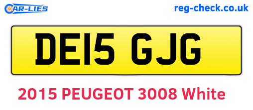 DE15GJG are the vehicle registration plates.