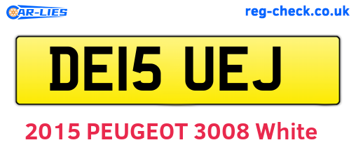 DE15UEJ are the vehicle registration plates.