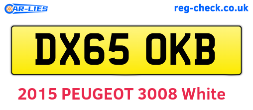 DX65OKB are the vehicle registration plates.
