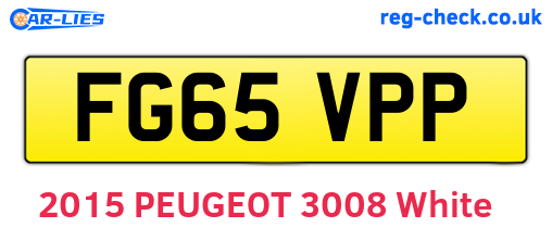 FG65VPP are the vehicle registration plates.