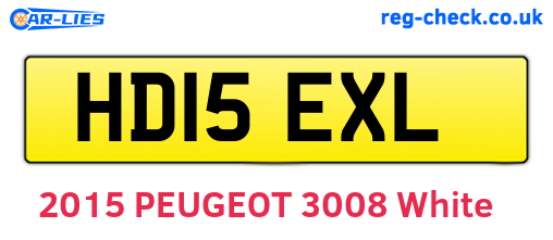 HD15EXL are the vehicle registration plates.