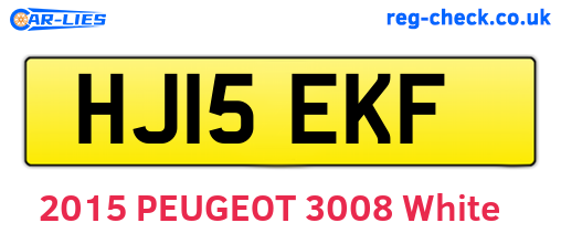 HJ15EKF are the vehicle registration plates.