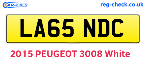 LA65NDC are the vehicle registration plates.