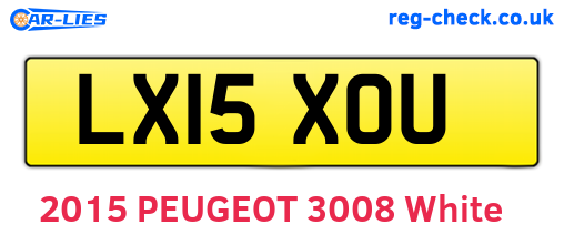 LX15XOU are the vehicle registration plates.