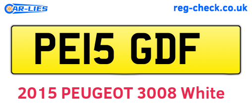 PE15GDF are the vehicle registration plates.