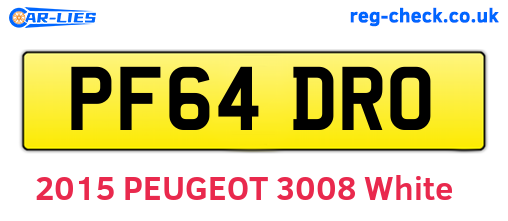 PF64DRO are the vehicle registration plates.