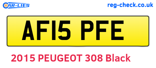 AF15PFE are the vehicle registration plates.