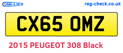 CX65OMZ are the vehicle registration plates.
