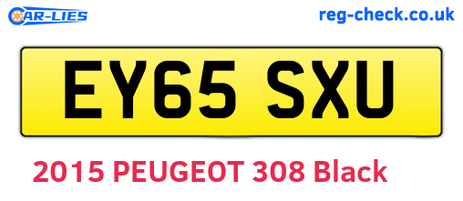 EY65SXU are the vehicle registration plates.