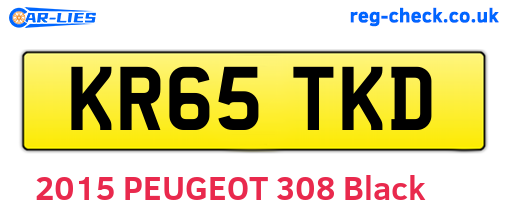 KR65TKD are the vehicle registration plates.