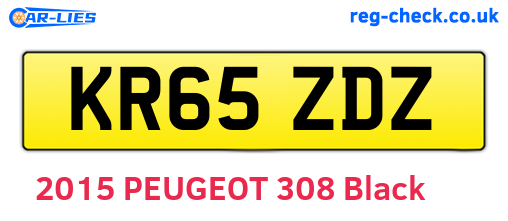 KR65ZDZ are the vehicle registration plates.
