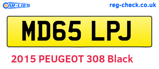 MD65LPJ are the vehicle registration plates.