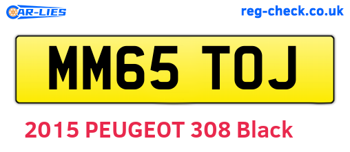 MM65TOJ are the vehicle registration plates.