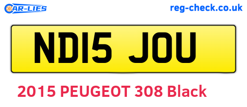 ND15JOU are the vehicle registration plates.