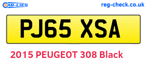 PJ65XSA are the vehicle registration plates.