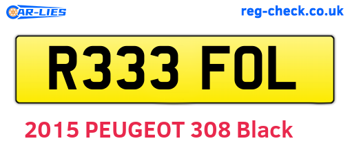 R333FOL are the vehicle registration plates.