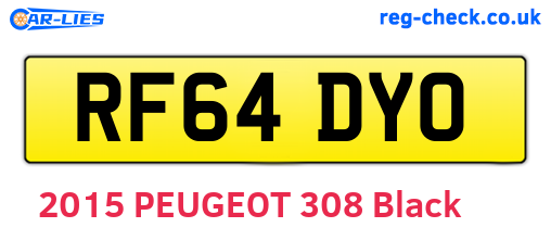 RF64DYO are the vehicle registration plates.