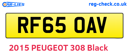 RF65OAV are the vehicle registration plates.
