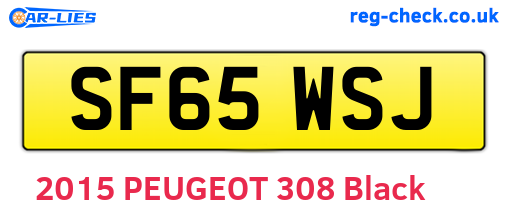 SF65WSJ are the vehicle registration plates.