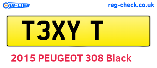 T3XYT are the vehicle registration plates.