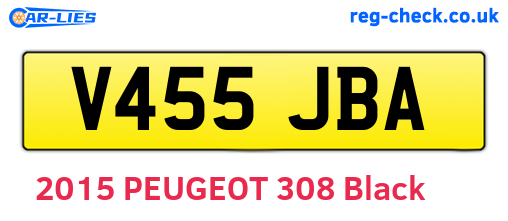V455JBA are the vehicle registration plates.