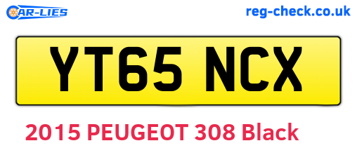 YT65NCX are the vehicle registration plates.