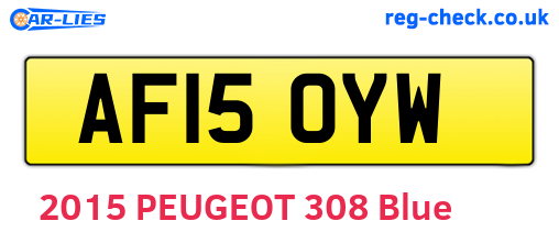 AF15OYW are the vehicle registration plates.