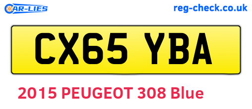 CX65YBA are the vehicle registration plates.