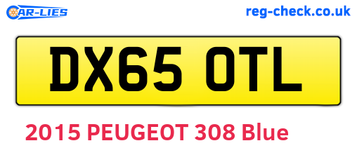 DX65OTL are the vehicle registration plates.