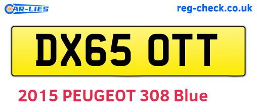 DX65OTT are the vehicle registration plates.