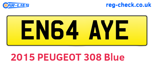 EN64AYE are the vehicle registration plates.