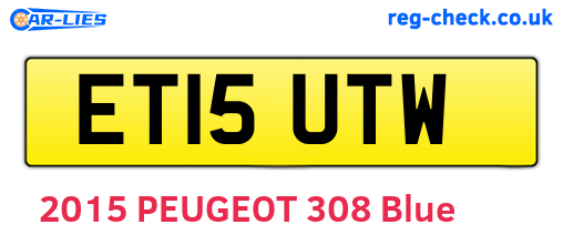 ET15UTW are the vehicle registration plates.