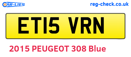 ET15VRN are the vehicle registration plates.