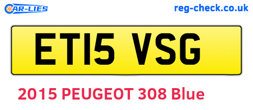 ET15VSG are the vehicle registration plates.