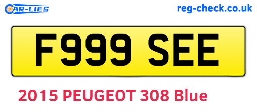 F999SEE are the vehicle registration plates.