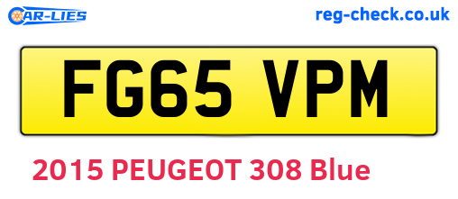 FG65VPM are the vehicle registration plates.