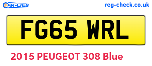 FG65WRL are the vehicle registration plates.