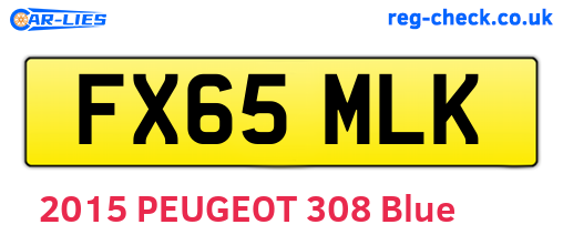 FX65MLK are the vehicle registration plates.