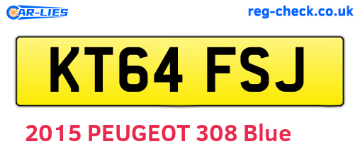 KT64FSJ are the vehicle registration plates.