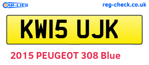 KW15UJK are the vehicle registration plates.