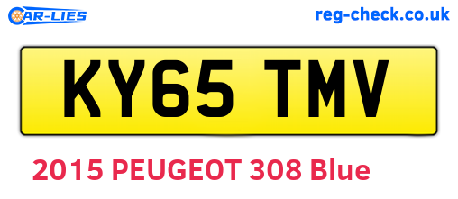KY65TMV are the vehicle registration plates.