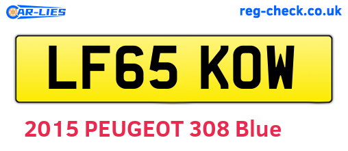 LF65KOW are the vehicle registration plates.
