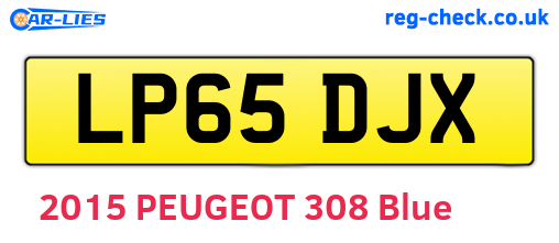 LP65DJX are the vehicle registration plates.