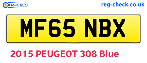 MF65NBX are the vehicle registration plates.
