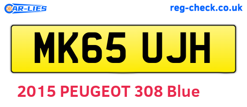 MK65UJH are the vehicle registration plates.